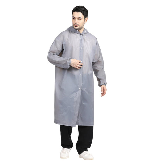 Citaean Eco EVA Rain Poncho for Men & Women, Waterproof Coat with Hood, Pouch, Drawstring & Buttons