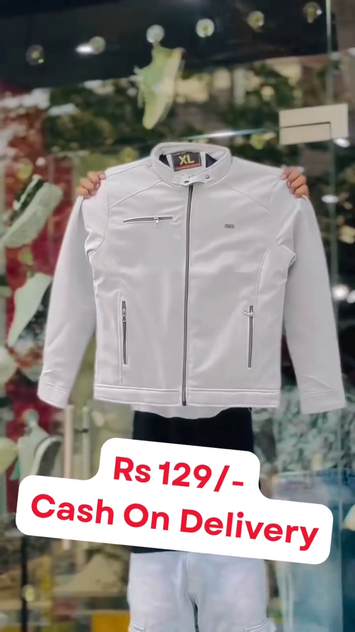 Premium White Men’s Jacket at Just ₹129 – Cash on Delivery Available