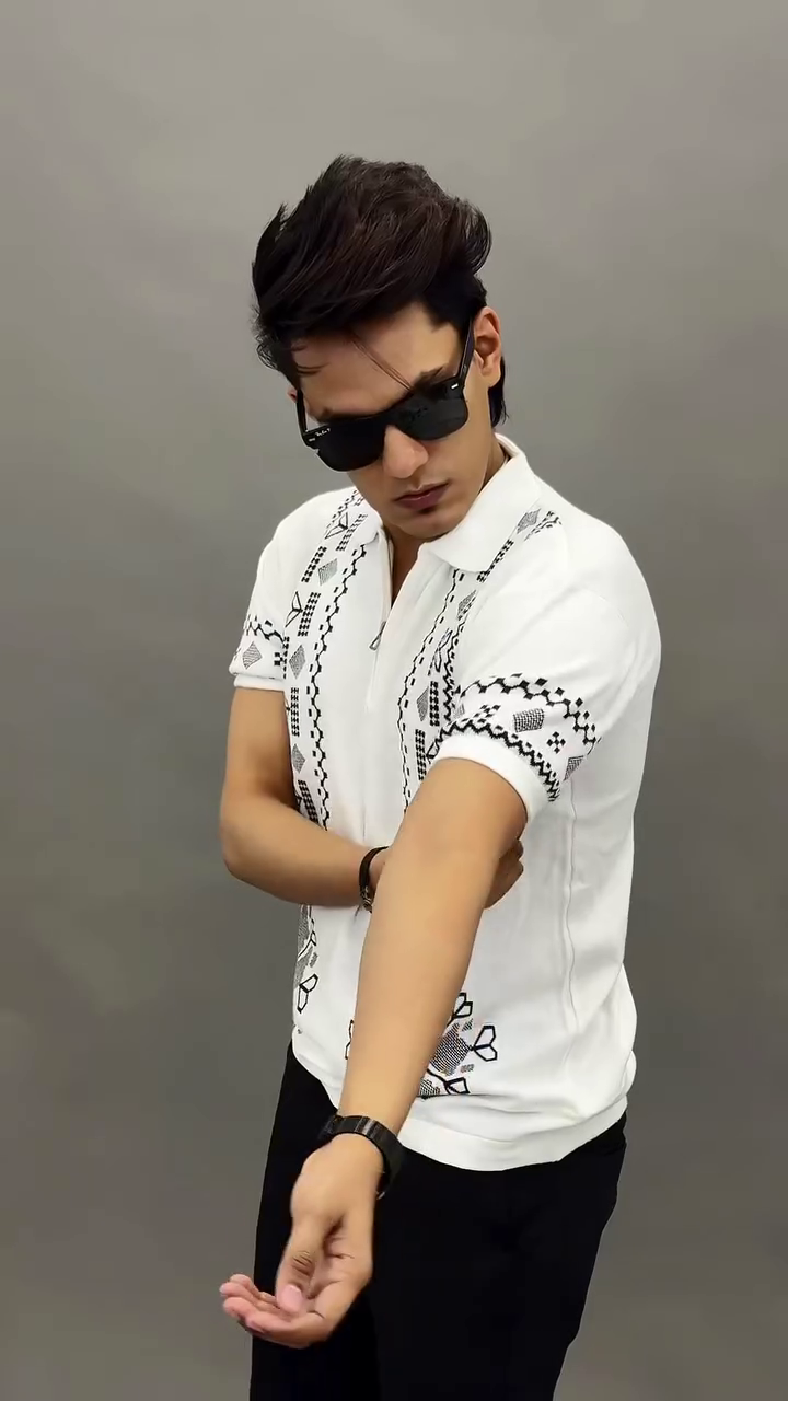 Men's Black Premium Knitted Polo T-Shirt - Image 3